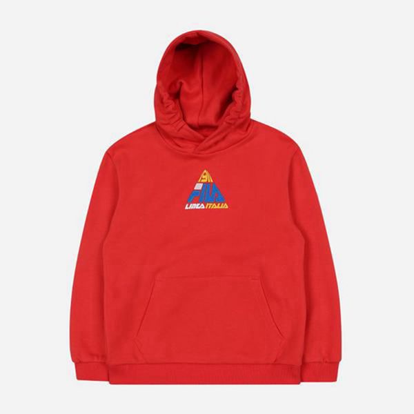 Fila Triangle L/S Boy's Hoodies - Red,NZ 296-9417